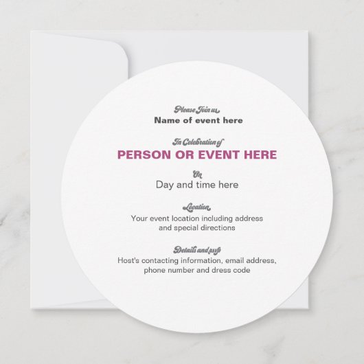 Invitation Carton d'invitation rond Tournesol en rouge canneb (Dos)