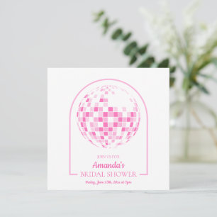 Invitation Carton d'invitation rose clair de boum disco pour