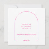 Invitation Carton d'invitation rose clair de boum disco pour (Dos)