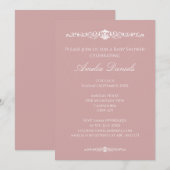 Invitation Carton d'invitation rose de style Régence pour Bab (Devant / Derrière)
