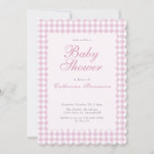 Invitation Carton d'invitation rose double face pour une baby (Devant)