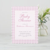 Invitation Carton d'invitation rose double face pour une baby (Debout devant)