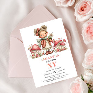 Invitation Carton d'invitation rose poudré pour le 8ème anniv