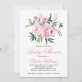 Invitation Carton d'invitation rose pour Baby Shower (Devant)