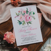 Invitation Carton d'invitation rose pour Baby Shower
