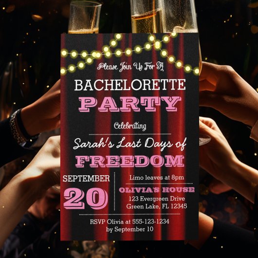 Invitation Carton d'invitation rose pour toutes occasions ave