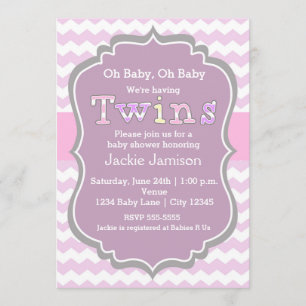 Invitation Carton d'invitation rose violet pour filles JUMELL