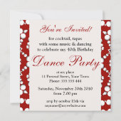 Invitation Carton d'invitation rouge et blanc pour célébratio (Dos)