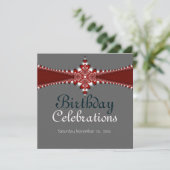 Invitation Carton d'invitation Royal Rouge Argent pour une Gr (Debout devant)