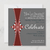 Invitation Carton d'invitation Royal Rouge Argent pour une Gr (Dos)