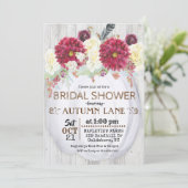 Invitation Carton d'invitation rustique de mariage automnal (Debout devant)