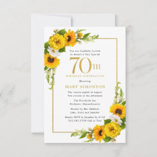 Invitation Carton d'invitation rustique pour les 70 ans avec