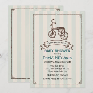 Invitation Carton d'invitation rustique vintage pour garçon à