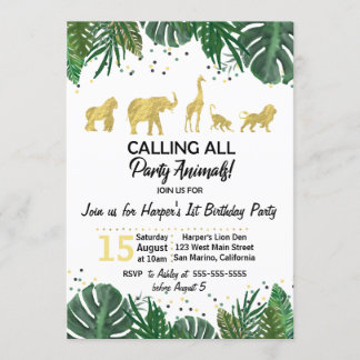 Invitation Carton d'invitation safari pour anniversaire ou fê