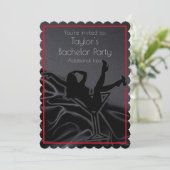 Invitation Carton d'invitation Satin Noir Silhouette pour Ent (Debout devant)
