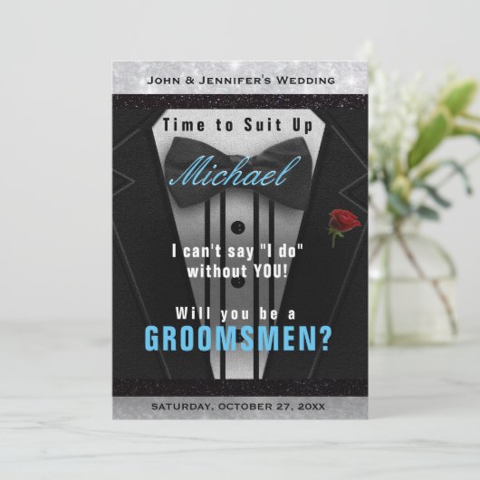 Invitation Carton d'invitation Smoking Garçon d'honneur Habil (Debout devant)