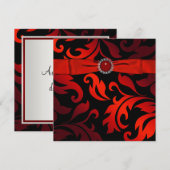 Invitation Carton d'invitation soirée noir rouge cravate en d (Devant / Derrière)