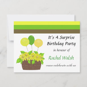 Invitation Carton d'invitation surprise pour une fête avec de