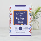 Invitation Carton d'invitation tableau noir d'école (Debout devant)