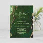 Invitation Carton d'invitation Teintes de vert modifiables Ve (Debout devant)