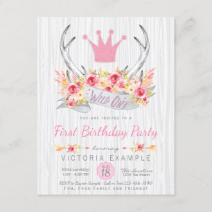 Invitation Carton d'invitation Tribal Wild One Princess Bohèm
