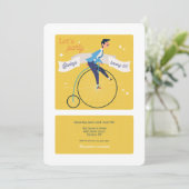 Invitation Carton d'invitation vélo à haute roue vintage (Debout devant)