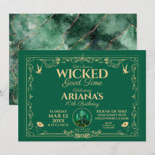 Invitation Carton d'invitation vert pour une fête d'anniversa