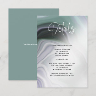 Invitation Carton d'invitation Vert Sauge Pâle aux Détails de