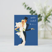 Invitation Carton d'invitation vintage élégant pour une soiré (Debout devant)