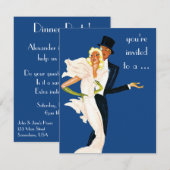 Invitation Carton d'invitation vintage élégant pour une soiré (Devant / Derrière)