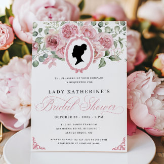 Invitation Carton d'invitation vintage floral rose pour maria