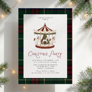 Invitation Carton d'invitation vintage pour une fête de Noël