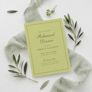 Invitation Carton d'invitation vintage vert de printemps pour