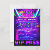 Invitation Carton d'invitation VIP pour fête Neon Glow (Devant)