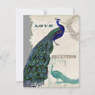 Invitation Carton Mariage Formel Vintage Peacock 5