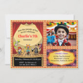 Invitation Carton moderne Cirque Photo Anniversaire Invitatio (Devant)
