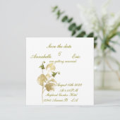 invitation carton plat avec date de réservation (Debout devant)