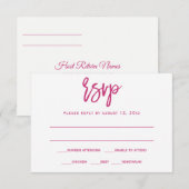 Invitation Carton-réponse RSVP | Calligraphie au pinceau - Ma (Devant / Derrière)