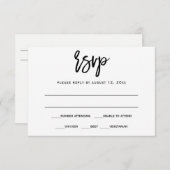 Invitation Carton-Réponse RSVP | Calligraphie au Pinceau (Noi (Devant / Derrière)