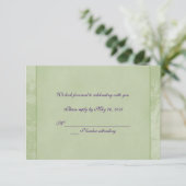 Invitation Carton RSVP floral vert embossé (Debout devant)