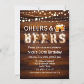 Invitation Carton rustique Cheers and Beers (Devant)