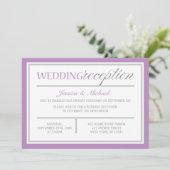 Invitation Cartons de mariage modernes violets et gris pour r (Debout devant)