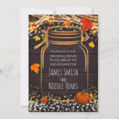 Invitation Cartons de mariage rustiques Mason Jar d'automne (Devant)