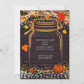 Invitation Cartons de mariage rustiques Mason Jar d'automne (Dos)