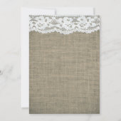Invitation Cartons de mariage rustiques simples Burlap & Lace (Dos)