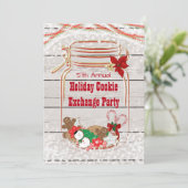 Invitation Cartons de mason pour l'échange de biscuits de fêt (Debout devant)