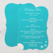 Invitation Cartons de Menu de Mariage sur la Plage avec Coqui (Devant / Derrière)