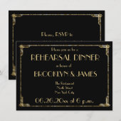 Invitation Cartons de Réception de Mariage Art Déco en Feuill (Devant / Derrière)