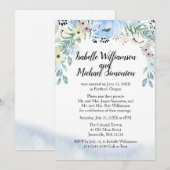 Invitation Cartons de réception de mariage intime à motif flo (Devant / Derrière)