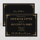Invitation Cartons de répétition de mariage Art Déco du Grand (Devant / Derrière)